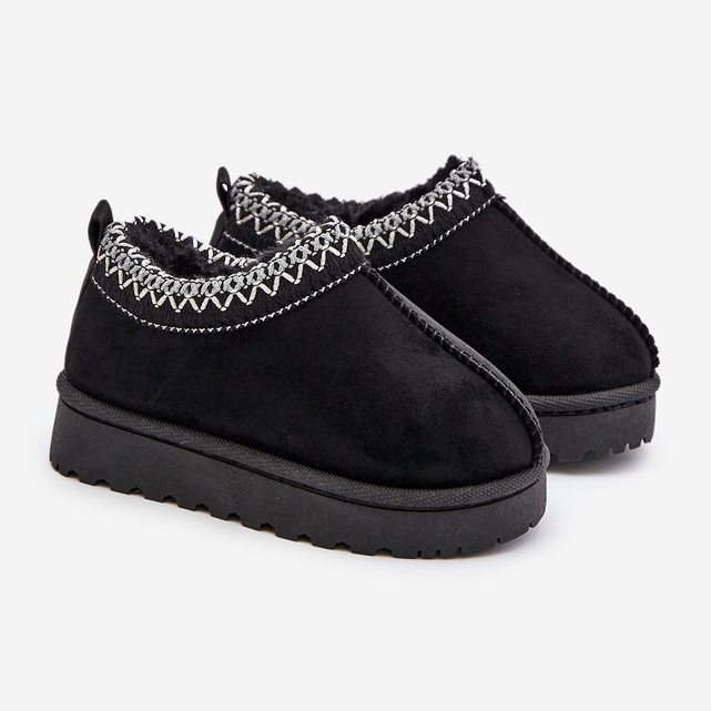 Bottes de neige pour enfants sur plateforme, chaudes avec fourrure, noir Vilabria 1