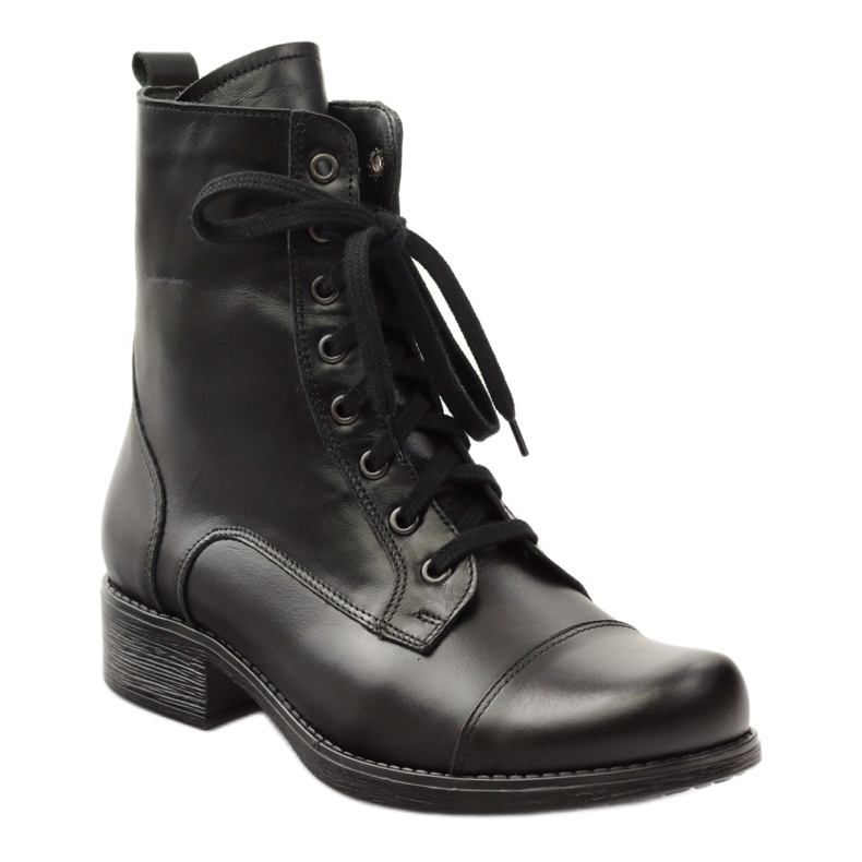 Bottines en cuir avec fermeture éclair Angello 2060 noir 1