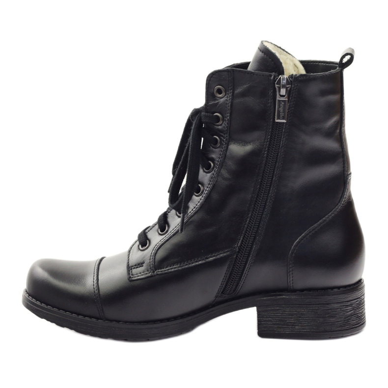 Bottines en cuir avec fermeture éclair Angello 2060 noir 2