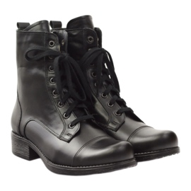 Bottines en cuir avec fermeture éclair Angello 2060 noir 4