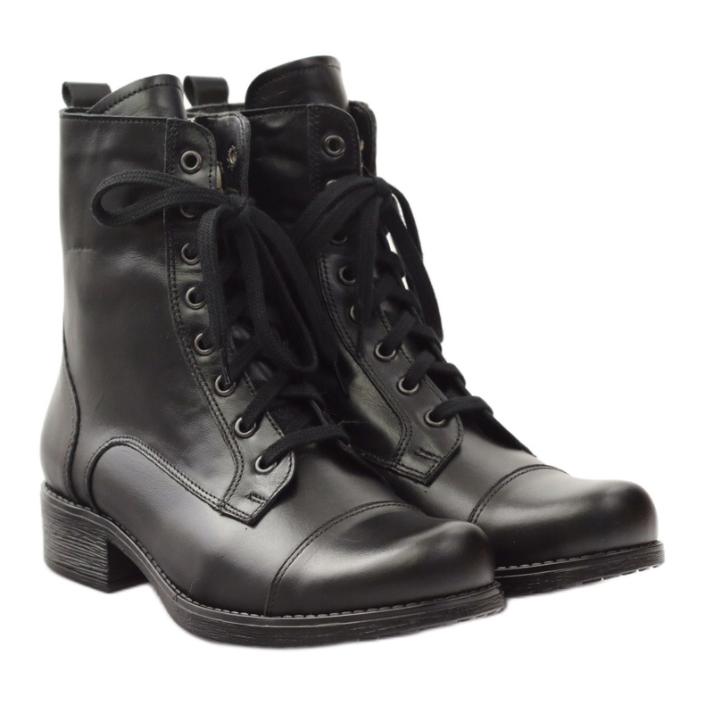 Bottines en cuir avec fermeture éclair Angello 2060 noir 4