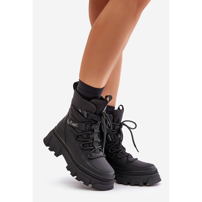 Lee Cooper Bottes de neige zippées pour femmes LCJ-24-47-3144 Noir 1