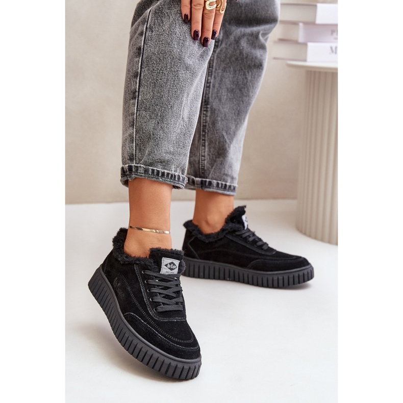 Baskets en cuir doublées de fourrure pour femme Lee Cooper LCJ-24-01-2973 Noir 2
