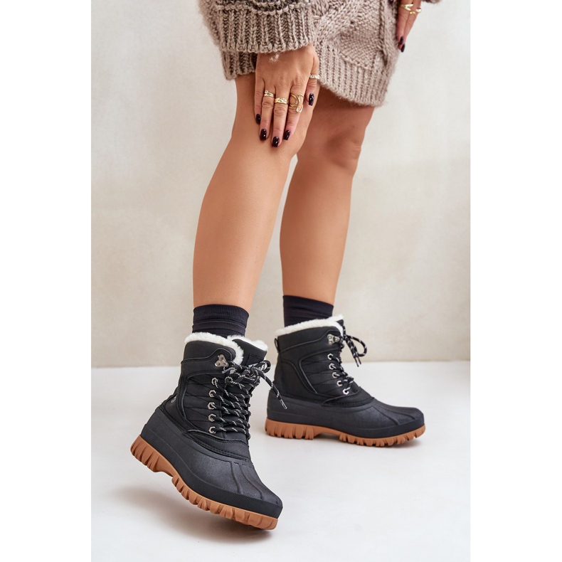 Bottes de neige à lacets pour femmes avec fourrure Lee Cooper LCJ-24-44-2868 noir 2