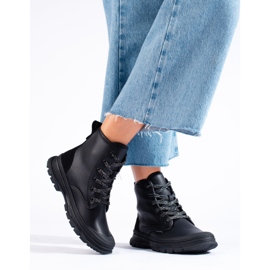 T.Sokolski Bottes pour femmes à lacets Sokolski en cuir écologique noir 2