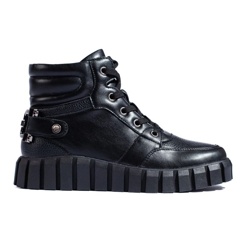 W. Potocki Bottes de sport pour femmes Potocki noires sur la plate-forme 1
