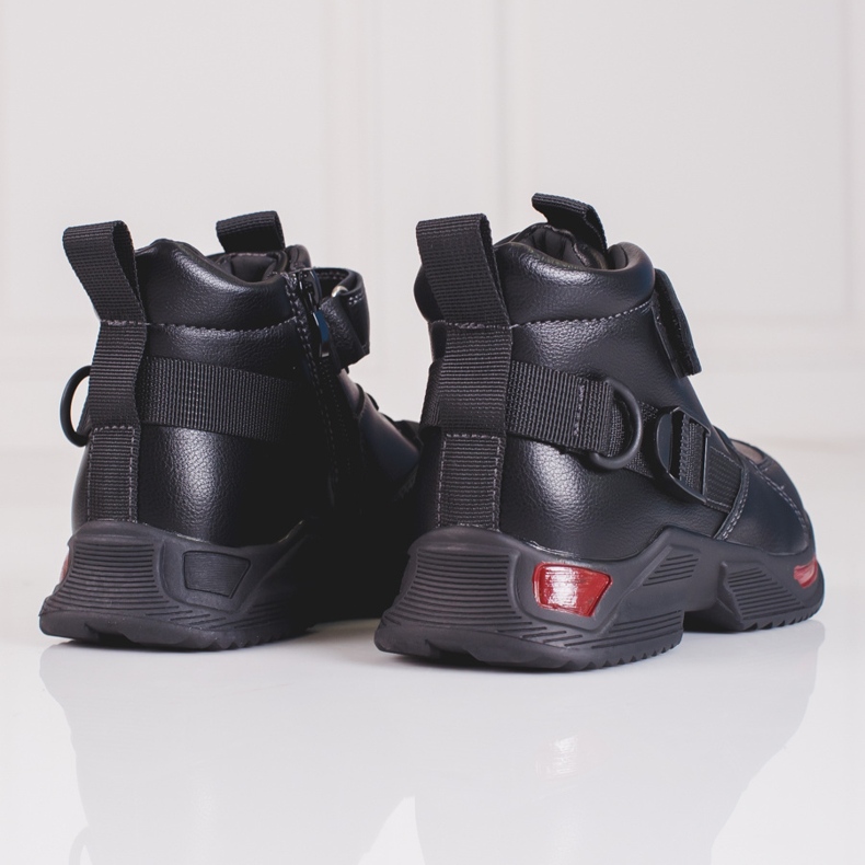 Bottes noires pour garçons le noir 2