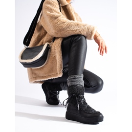 Boots de neige femme noires à plateforme le noir 1