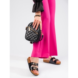 Claquettes femme noires à boucles Shelovet le noir 1