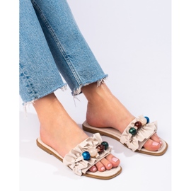 Sandales plates Shelovet beiges, femmes 1