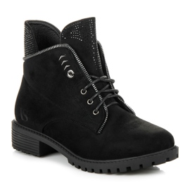Vices Bottines à lacets stylées le noir 3