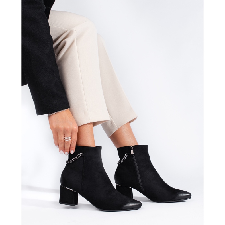 Bottines en daim noir pour femme de Vinceza le noir 1