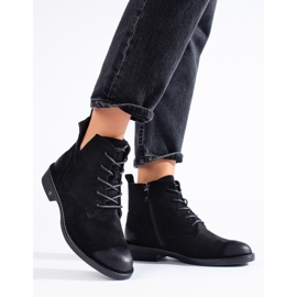 W. Potocki Bottines à lacets en daim noir Potocki 1
