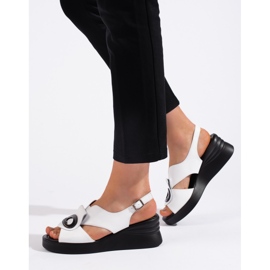 Goodin Sandales blanches confortables pour femmes 1