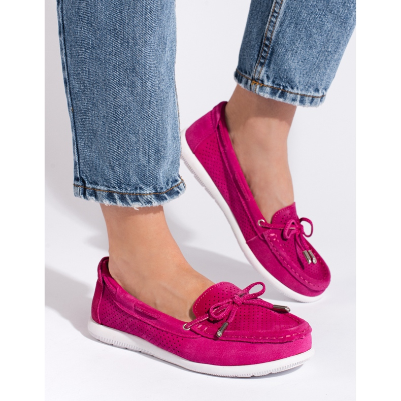 Goodin Mocassins femme fuchsia rose 1