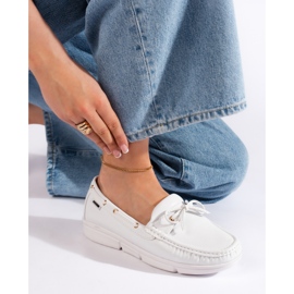 Goodin Mocassins confortables pour femmes blancs blanche 1