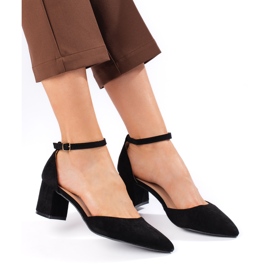 Escarpins femme en daim noir le noir 3