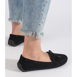 Mocassins confortables en daim noir pour femme le noir 2