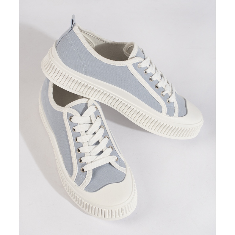 Baskets plateforme femme bleu clair 1