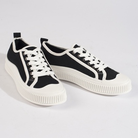 Baskets plateforme femme noires 1