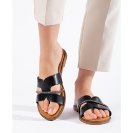 Tongs noires élégantes pour femmes le noir 1
