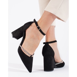 Escarpins à talons en daim noir le noir 3