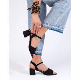 Sandales à talons hauts élégantes noires de Sergio Leone le noir 1