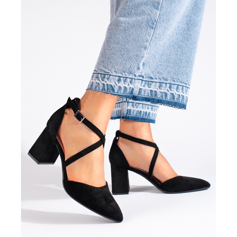 Escarpins femme en daim noir par Sergio Leone 1