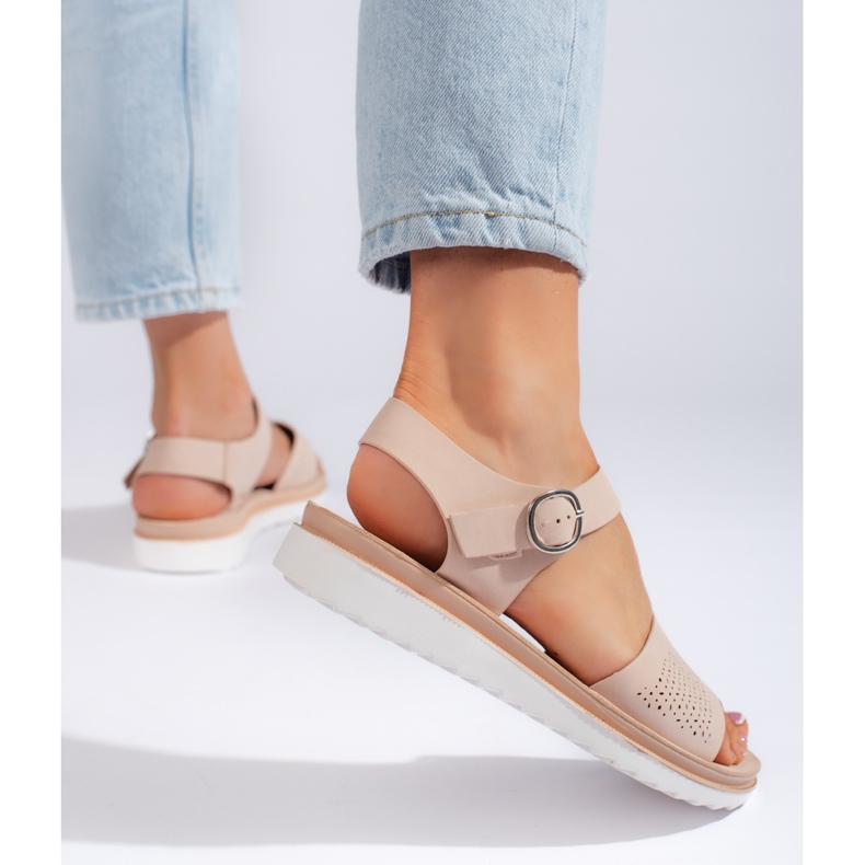 Sandales à plateforme rose clair de Sergio Leone 1