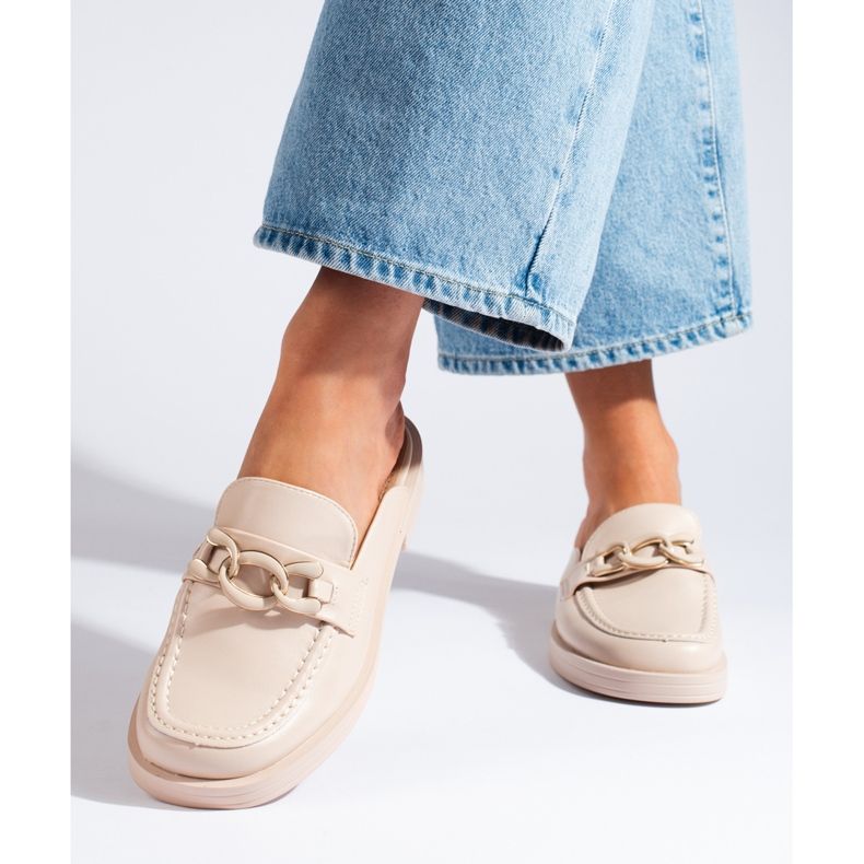 Tongs beiges à plateforme complète 2