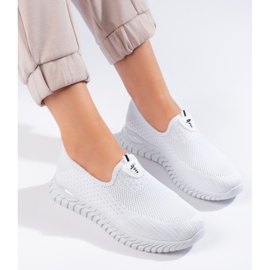 Baskets femme en textile blanches 1