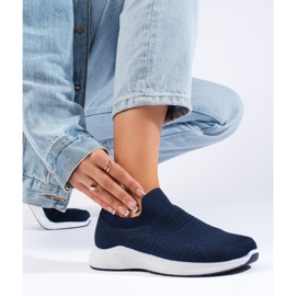 Chaussures de sport en textile bleu marine 2 Chaussures de sport en textile bleu marine 2