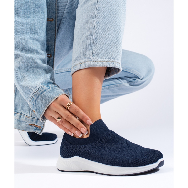 Chaussures de sport en textile bleu marine 2 Chaussures de sport en textile bleu marine 2