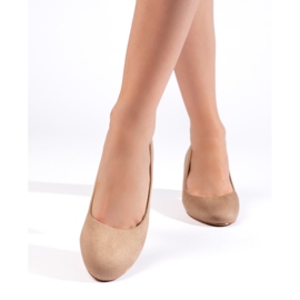 Escarpins à talons en daim beige 3