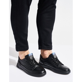 Chaussures de sport à lacets noires pour hommes 1