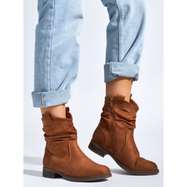 Bottines femme marron en daim brun 3