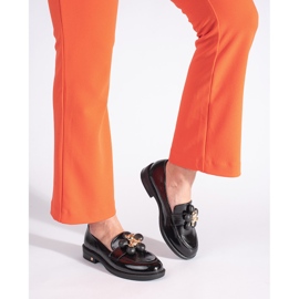 Mocassins femme vernis noirs avec ours en peluche 2