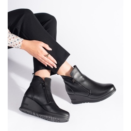 Bottines compensées noires pour femmes le noir 3