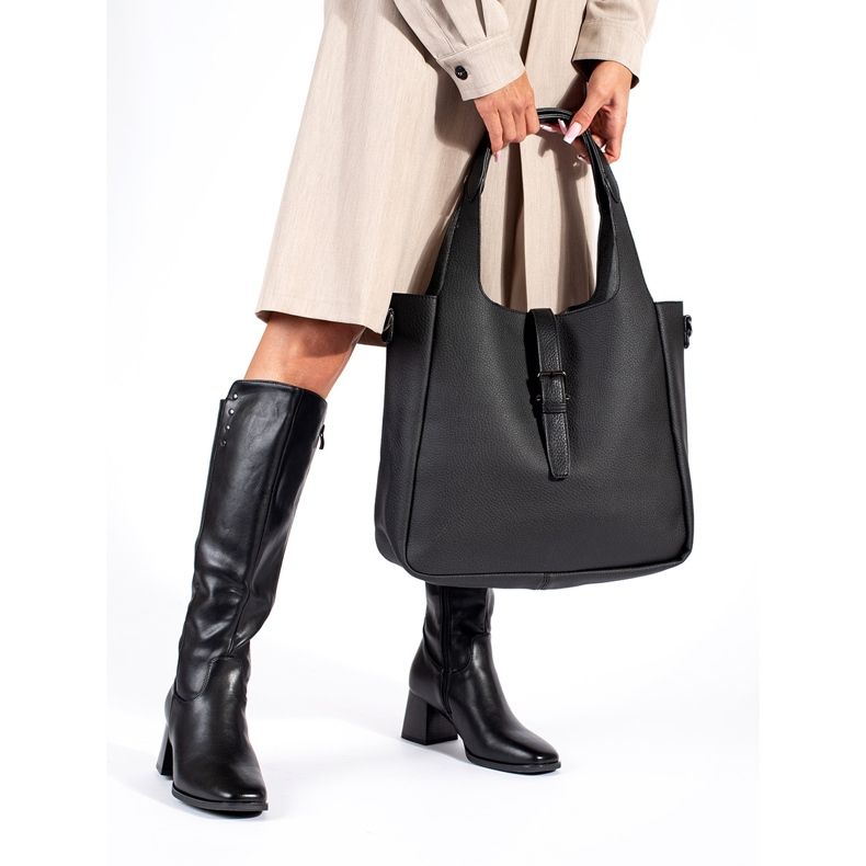 Bottines à talons en daim noir le noir 1