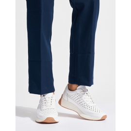 Chaussures de sport blanches ajourées en cuir par Sergio Leone 1