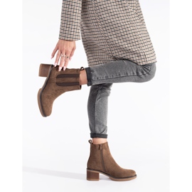 Seastar Bottines Chelsea en daim marron à talon haut brun 3
