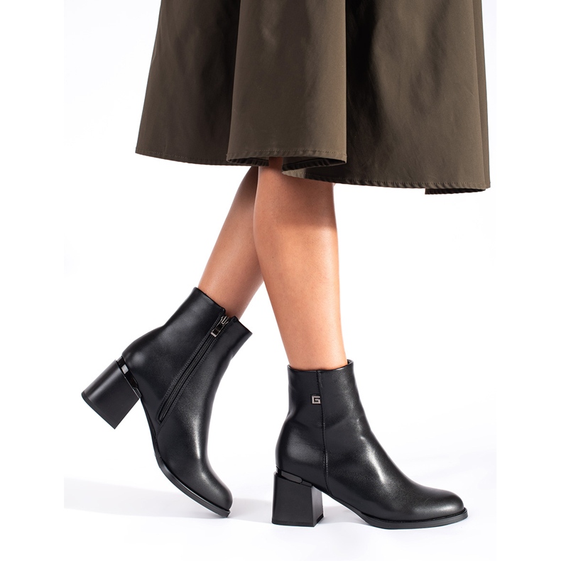 Goodin Bottines classiques noires pour femmes 1