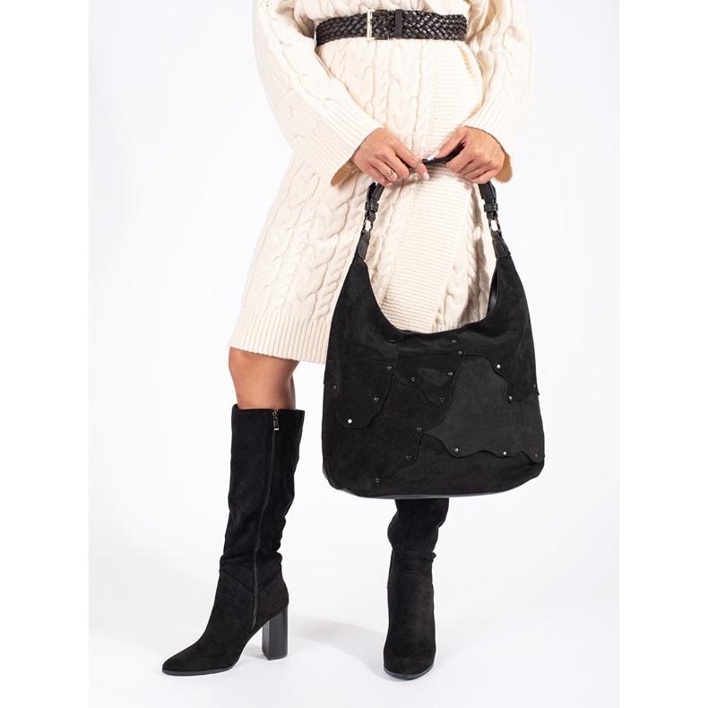 Bottines femme en daim noir le noir 1