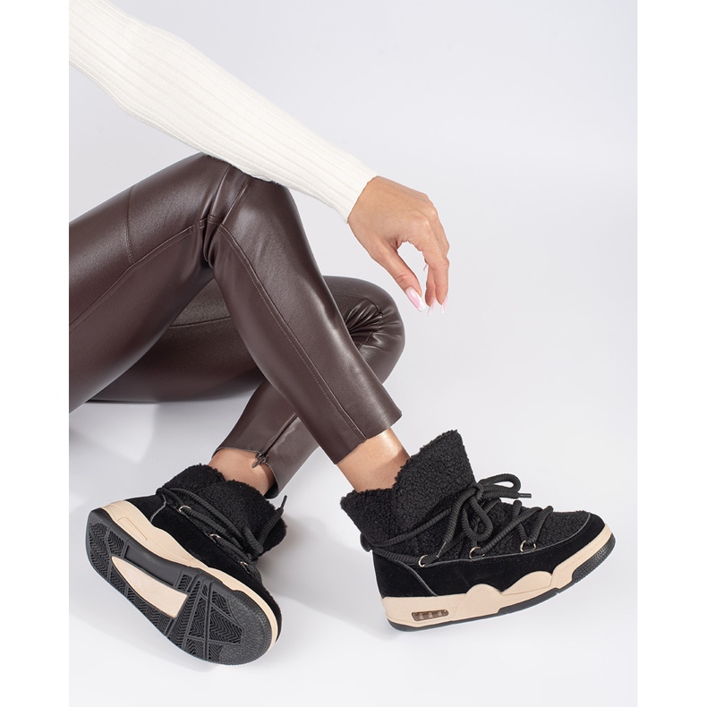 Seastar Bottes de neige noires pour femmes à semelle épaisse le noir 1