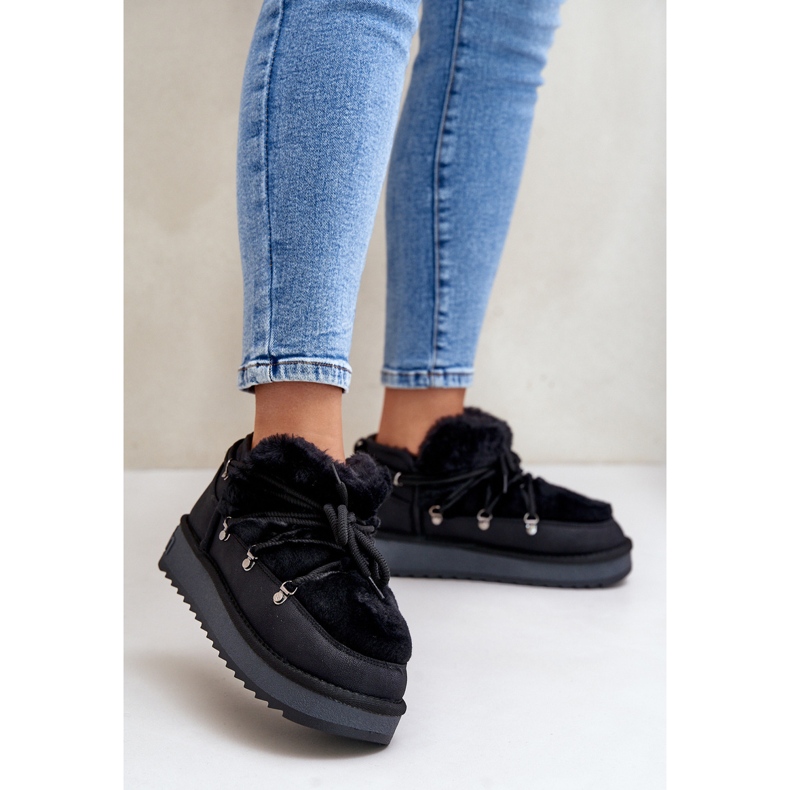 Bottes de neige à plateforme basse avec fourrure D.Franklin DFSH370011 Noir 2