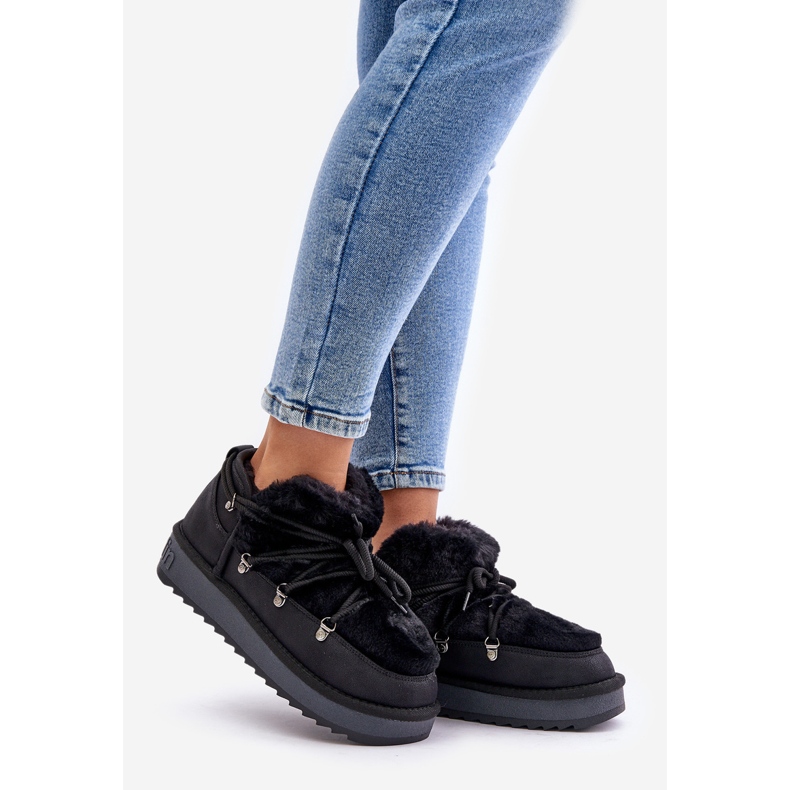 Bottes de neige à plateforme basse avec fourrure D.Franklin DFSH370011 Noir le noir 1