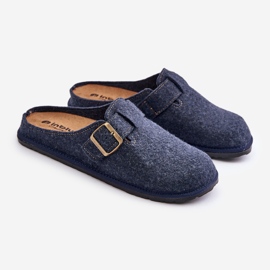 Chaussons Confortables Pour Hommes Avec Boucle Inblu SI000019 Bleu Marine 1 Chaussons Confortables Pour Hommes Avec Boucle Inblu SI000019 Bleu Marine 1