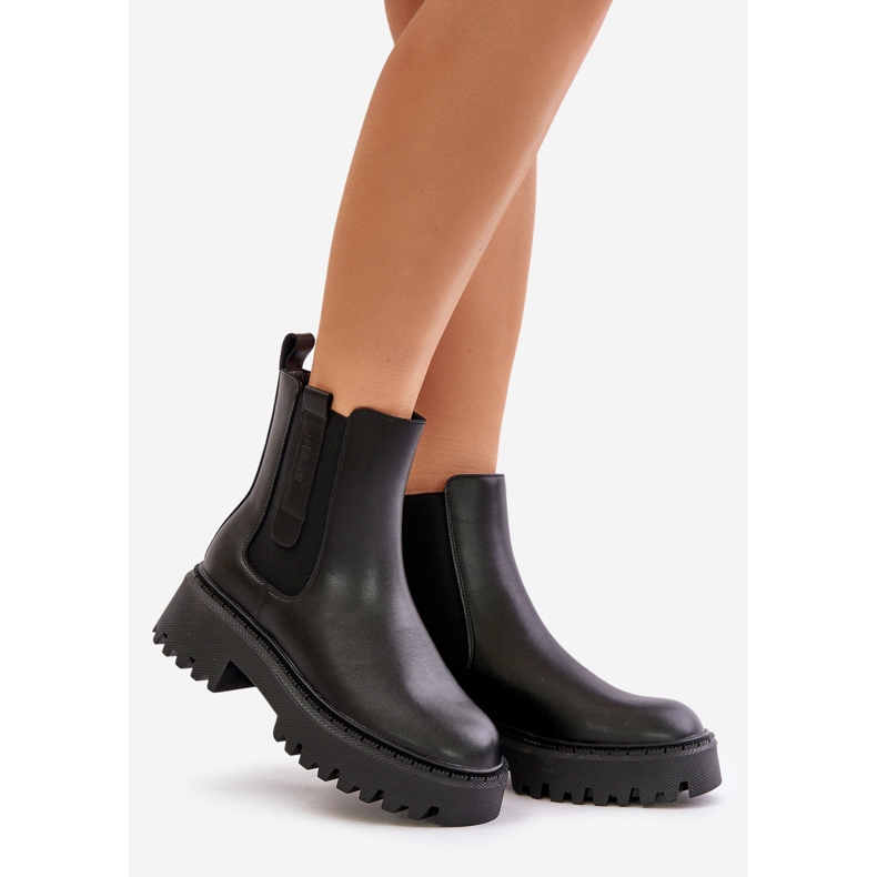 Bottines Chelsea isolées en cuir pour femmes Big Star OO274A386 noir le noir 1 Bottines Chelsea isolées en cuir pour femmes Big Star OO274A386 noir le noir 1