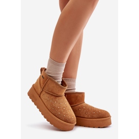 Bottes de neige avec décoration sur la plateforme Big Star OO274A104 Camel brun 1