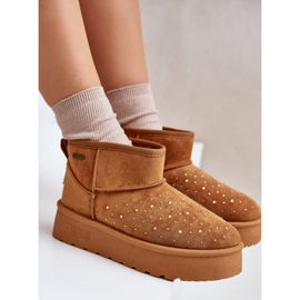 Bottes de neige avec décoration sur la plateforme Big Star OO274A104 Camel brun 2